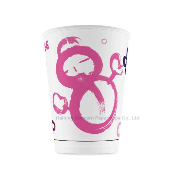 Custom Printing PLA Paper Cups 12oz Biodegradable Small Disposable Cups For Hot Drinks