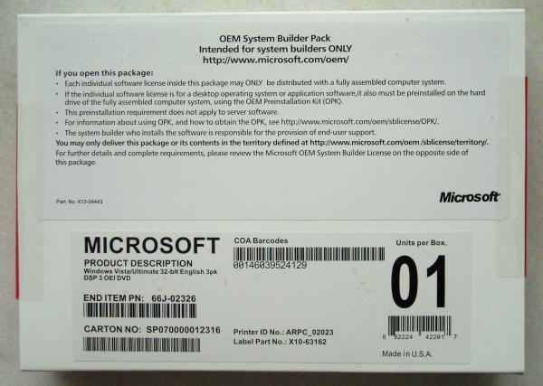 OEM final de Windows Vista