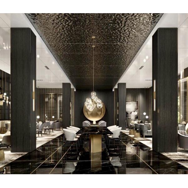 Foshan Factory Direct PVD Titanio negro agua ondulada hoja de acero inoxidable precio