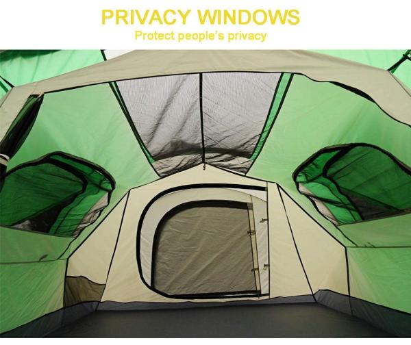Large Skylight 360×210cm Pop Up Camping Tent For Beach