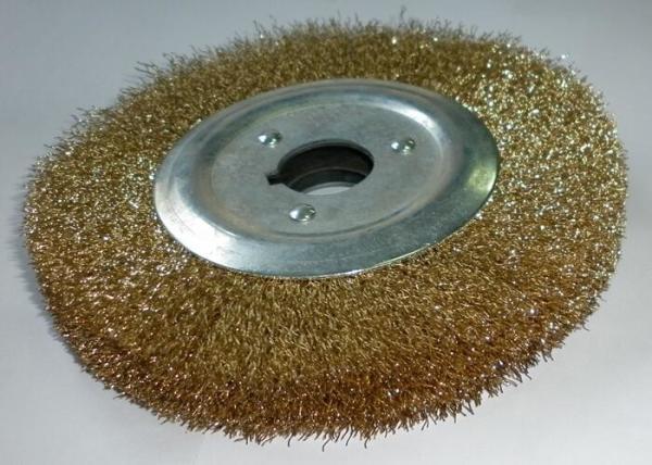 Brass Coated Crimped Wire Descaling Brush / Buffing Wire Brush 150 X 25.4 X 20MM