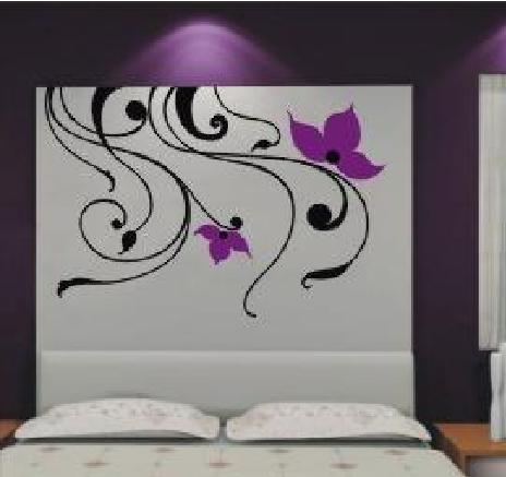 Purple Tree Vine PVC Decorative Wall Flower Stickers F191