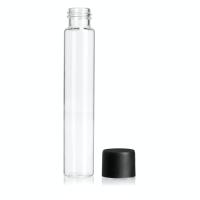 Tubos de pre rollo de vidrio de 115 mm con empaque de tubo de vidrio a prueba de niños negro liso con tapa CR