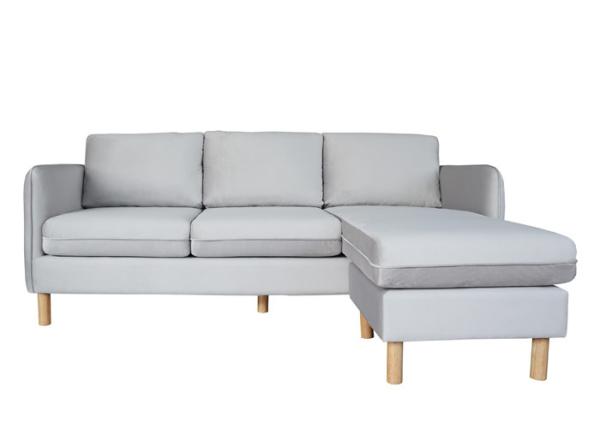 Timber Legs Modular Fabric Sofa Reversible Ottoman Modular Fabric Couch