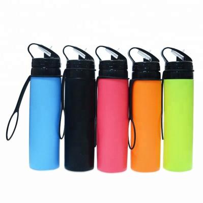garrafa de água dobrável do silicone 600ml