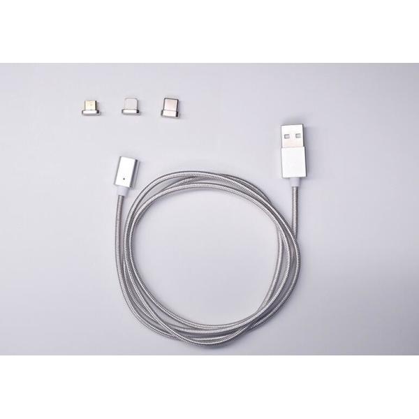 Fast Charging USB Data Cable , 3 In 1 Magnetic Cable For Micro USB / Light - Ning / Type C