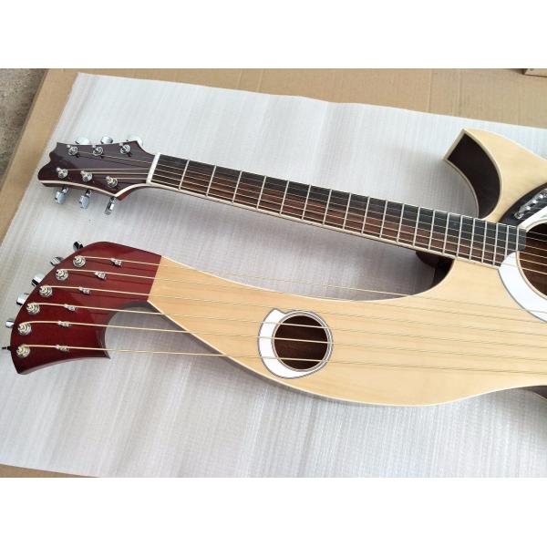 20 Strings Double Neck Acoustic Harp Guitar with EQ