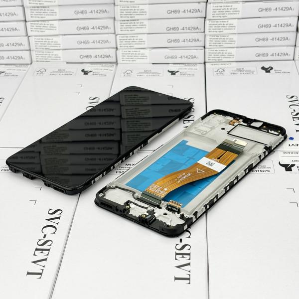 100% проверенный QC A02S LCD замена антистатический пакет Black Mobile LCD дисплей