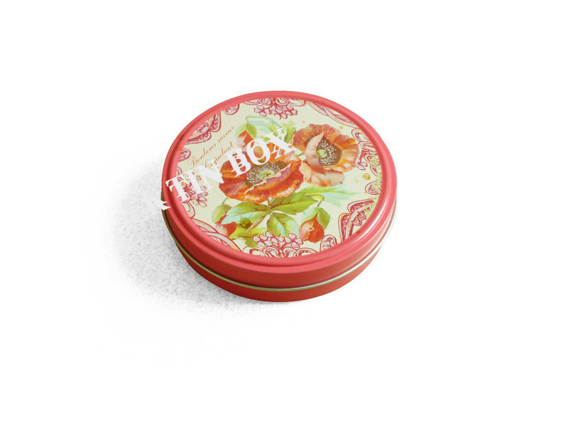 Round FDA Candy Decorative Tin Containers For Cocoa Chocolate Gift Packaging
