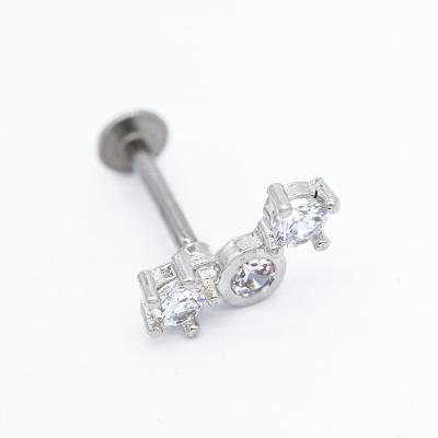 a joia de prata da perfuração de Labret da cor de 8mm enche 316 de aço inoxidável