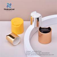 Capas de botellas de plástico de colores para botellas de ducha disco de oro tapa superior para botellas