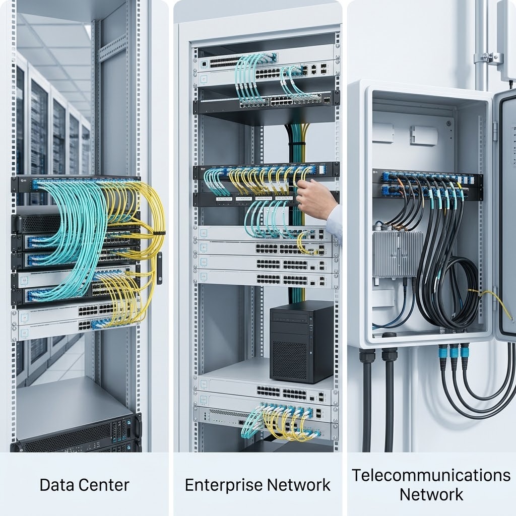 1ru fiber patch panel，1RU Rack Mount Fiber Optic Patch Panel High Density Fiber Distribution and Cable Management Panel for Data Center Networks
