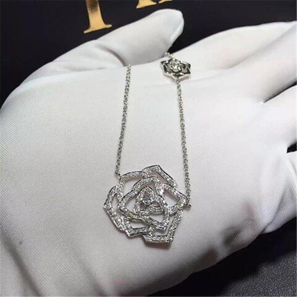 Piaget  full diamonds of double hollow rose necklace 18kt  gold  with white gold or yellow gold or rose gold