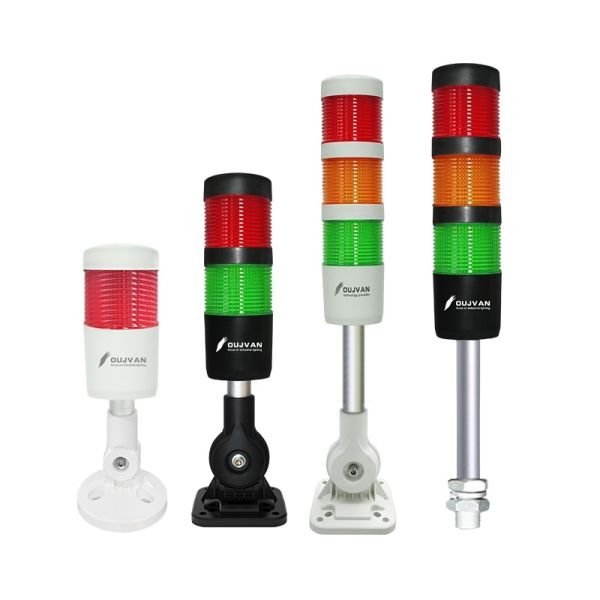 Q1 Series Multi-Layer LED Signal Tower Light with Foldable Base & >95dB Buzzer for CNC Machine Tools