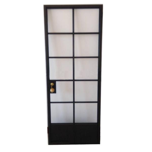 Черный гриль железного каркаса ужесточал стиль стеклянных дверей Windows винтажный