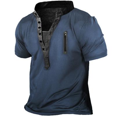 Zip Retro Printed Military Tactical Shirts Woven Heat Resistant