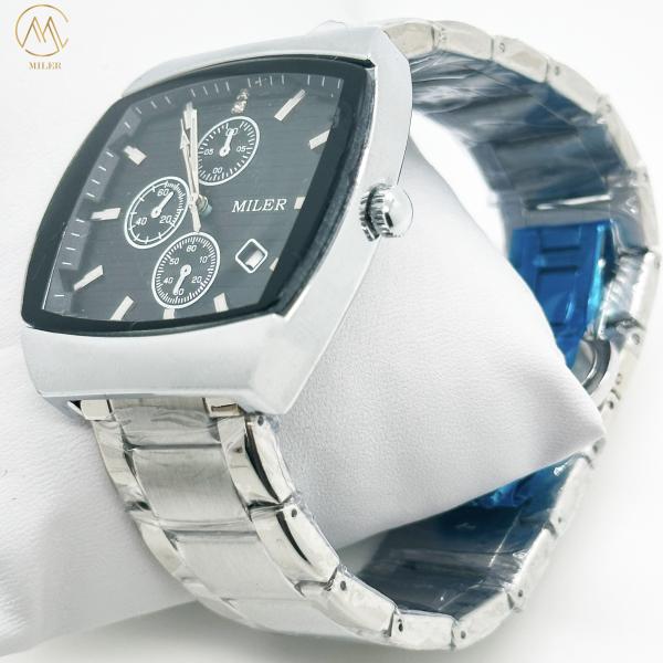 Logotipo personalizado Quartz relógio de moda impermeável para homens Data relógios de aço inoxidável relógio de pulso