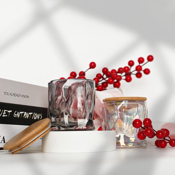 Décoration de mariage de haute qualité à bas prix Contenant en verre porte-bougie bougie en verre borosilicate