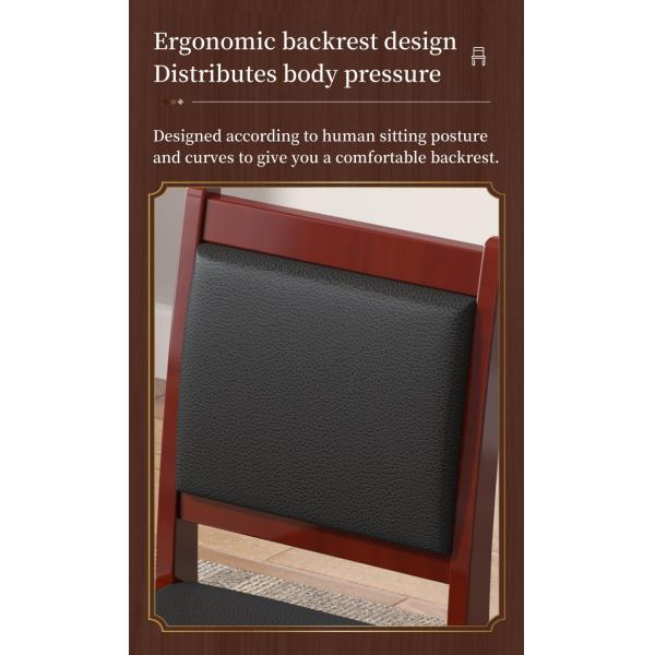 Back Leather Chair with Wooden Frame for Conference Meeting Room Reception Chair Government Office Chairs