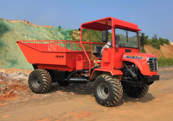 All Terrain Farm Dump Truck Oil Palm Transcar 2 Ton Capacity Articulated Chassis