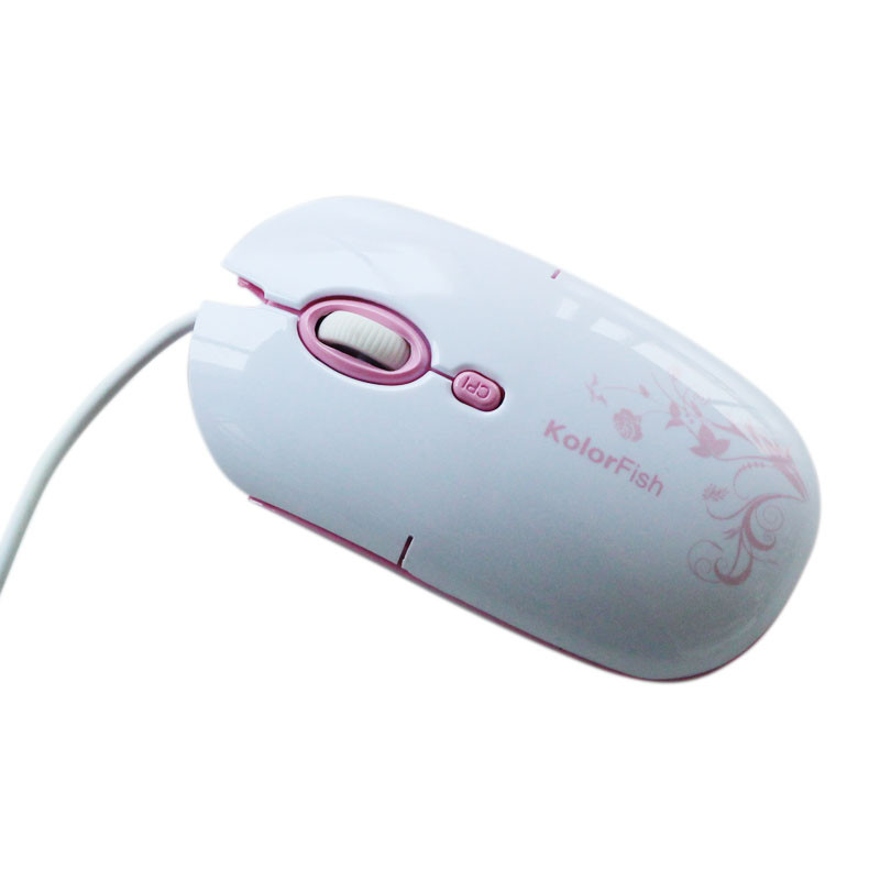 Computer Wired Mouse Fashion Apple Design 4Keys With DPI Speed Change / KolorFish