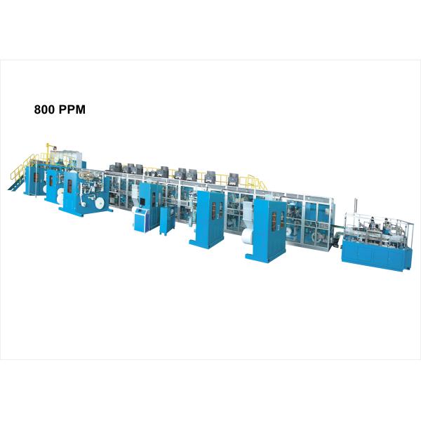 CE SAP Spray 6M Height 800PPM Baby Diaper Machinery