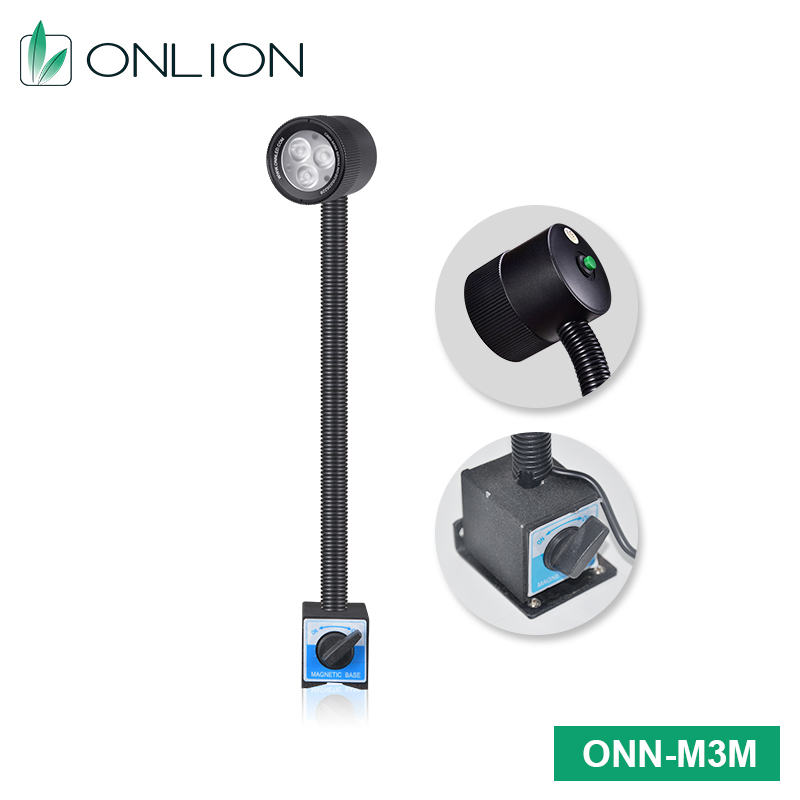ONN-M3M 220V Industrial Magnetic LED Gooseneck Lamp Flexible Arm CNC Machine