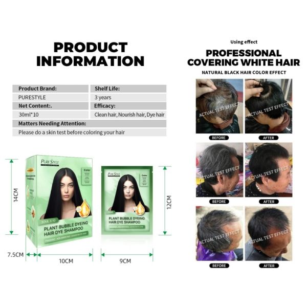 Halal Indonesia Instant 3 in 1 Color Shampoo Wholesale MOQ 1000 PCS  Hair Dye Shampoo Gentle Formula OEM ODM Hair Dye Factory Supply