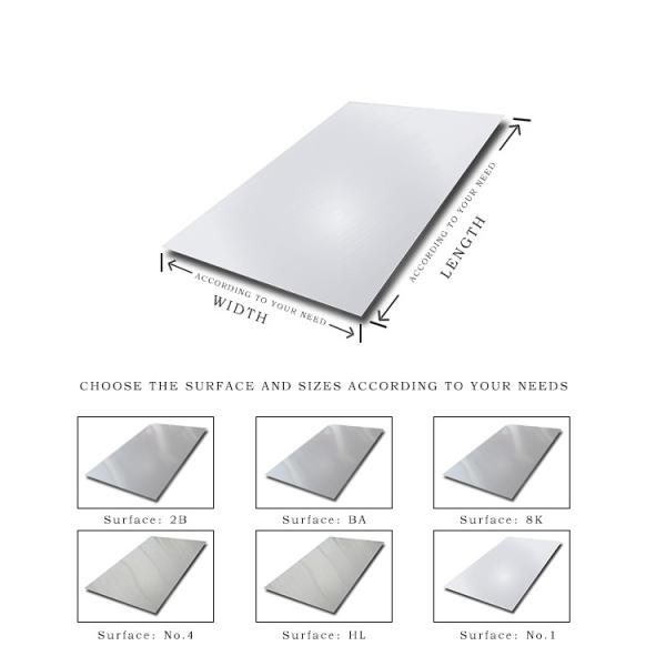 BA 2B Finish Cold Rolled 304 Stainless Steel Sheet 0.3 - 3mm Thickness