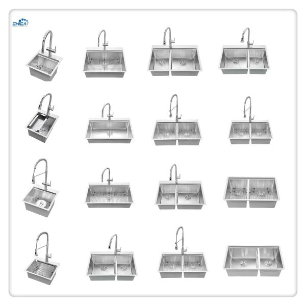 304 Stainless Steel Sheet Handmade House Kitchen Sinks Double Bowl Kitchen Sinks For House