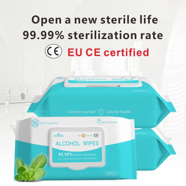 75% Wet Alcohol Disinfectant Wipes Cotton Material High Sterilization Rate