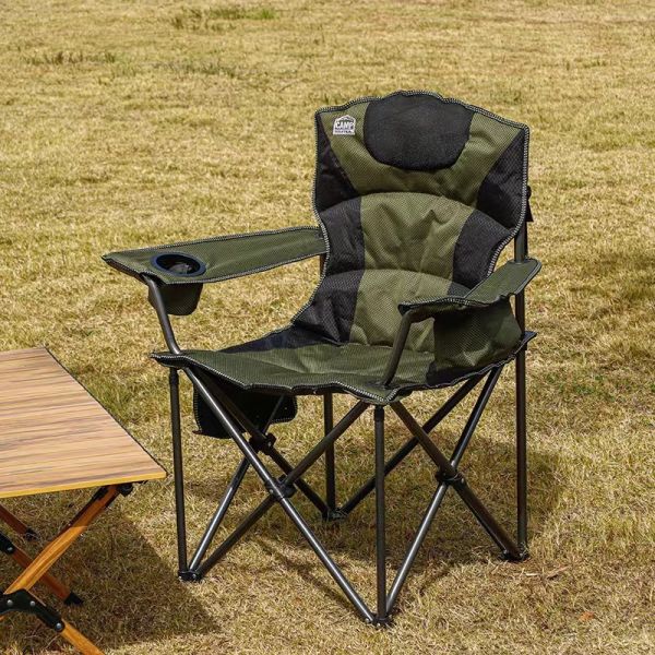 New Lightweight Aluminum Portable Camping Chair Modern Style Simple Folding Beach Chair with Armrest for Fishing Cotton Material