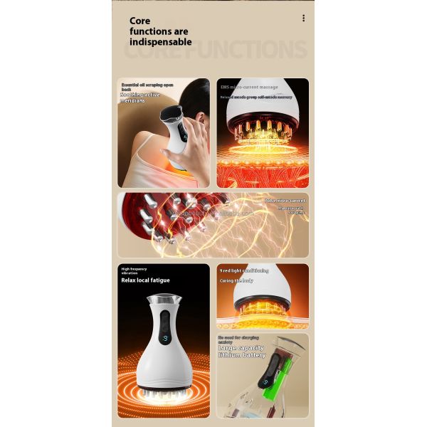 Electric Meridian Brush Body Massager For Cellulite Scraping Therapy Combined With Massage Deep Stimulation Of Subcutaneous Fat Layer