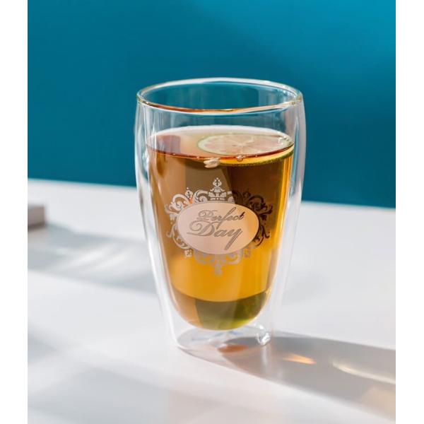 Clear Insulated Double Wall Drinking Glass 12oz Clear Heat Resistant Tumbler 340ml