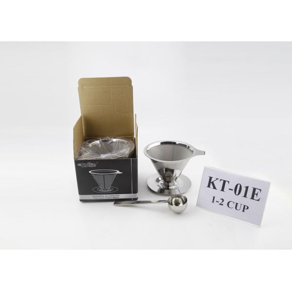 1-2 Cup Eco-frindly Stainless Steel Pour Over Coffee Maker Gift Set With Scoop