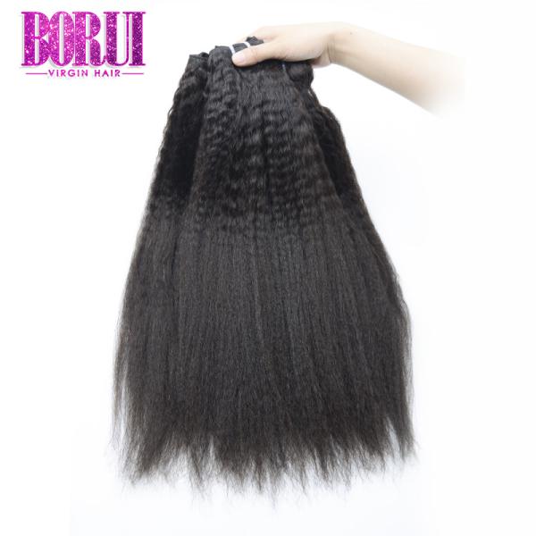 10A Brazilian Virgin Human Hair Natural Color Kinky Straight No Shedding No Tangle