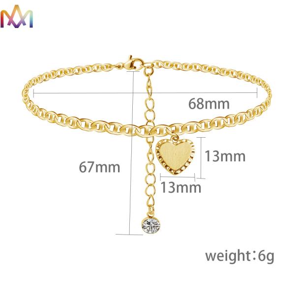 Браслет сердца регулируемых женщин выгравированный привесной