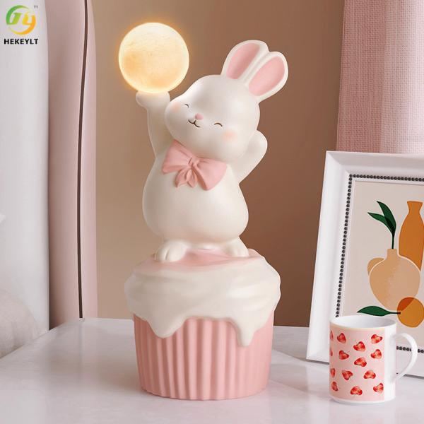 Candeeiro de mesa bonito do coelho para a sala de crianças do estudo da sala de visitas do quarto