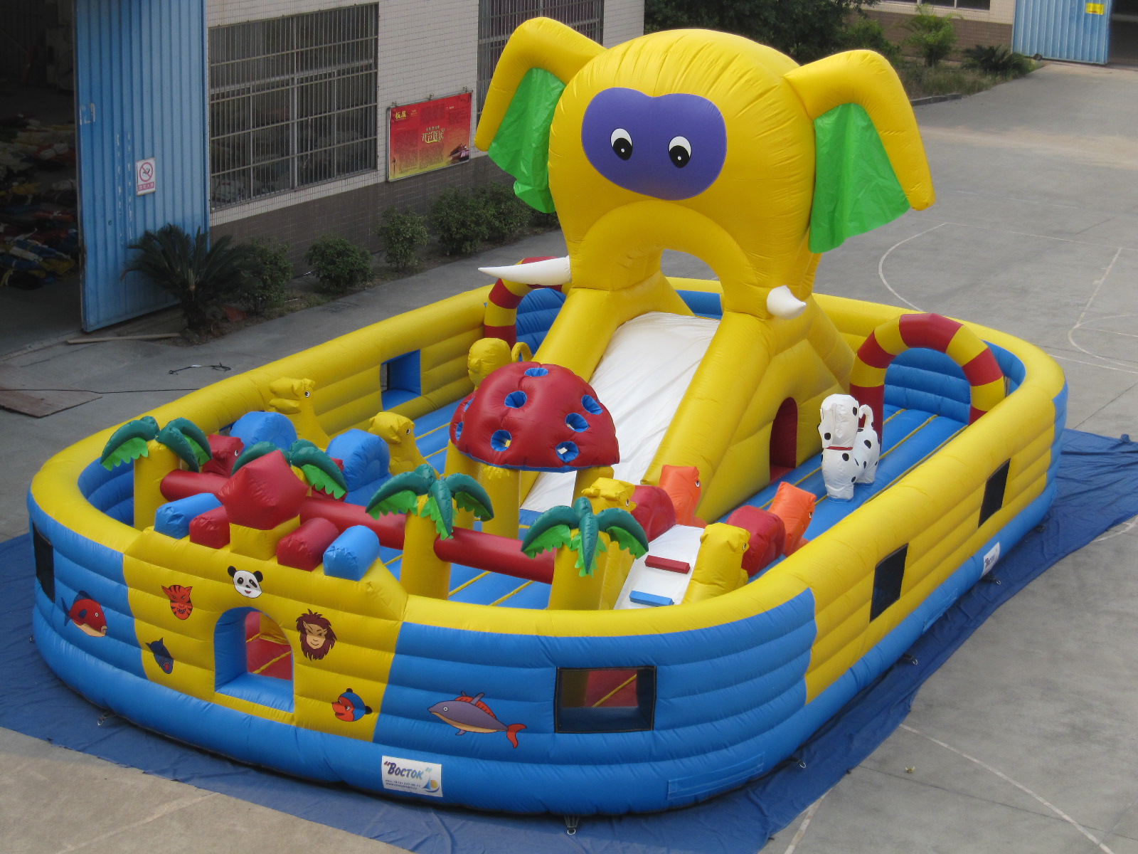 Commercial Large Elephant Inflatable Bouncer Combo/inflatable Amusement Park/ Inflatable Fun City Bouncy Jumping Castle for Sale