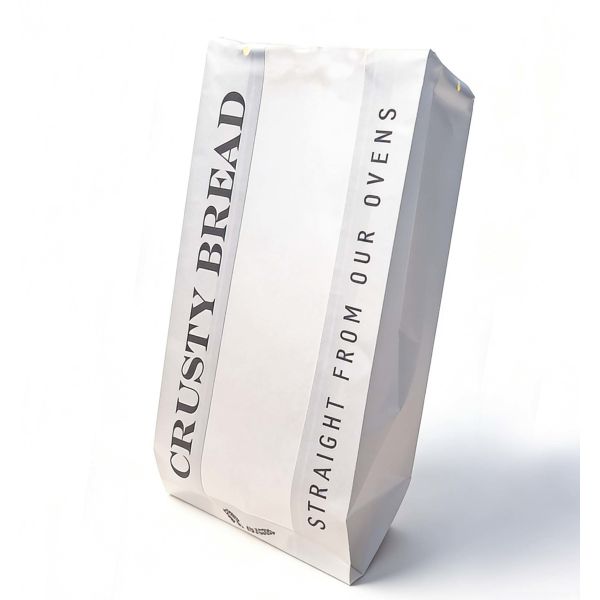 Bulk Flat Bottom White Paper Bread Bag Packaging For Loaf Bread Customized Bakery Bag Food Bag