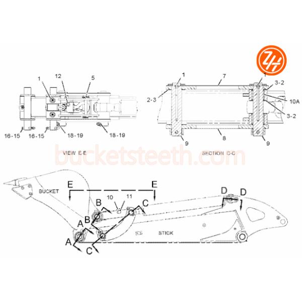 284-6327 331-1438 E306 Excavator Bucket Link , Anti Abrasion Link H Excavator