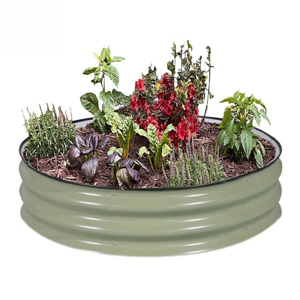 8 Tall 42 Round Short Metal Raised Garden Bed For Vegetables Flowers Patio