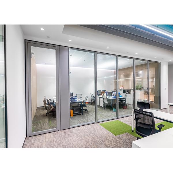 Soundproof Aluminum Office Partition Wall with LED Lighting