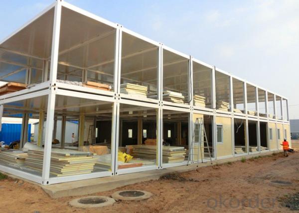 Steel Door Storage Container Houses Two Stories Glass Wool Sandwich Wall Panel