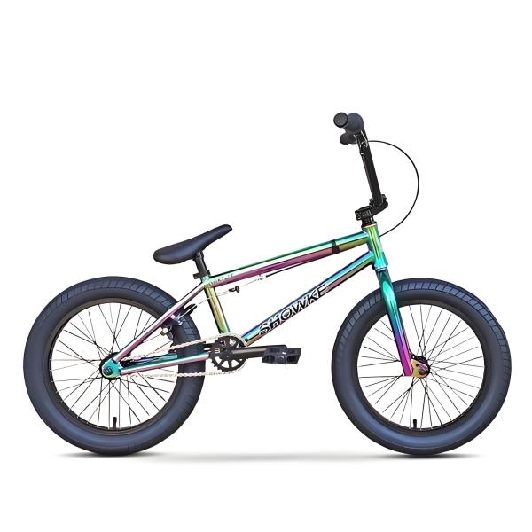 18 дюймов OilSlick Color Steel Frame BMX Freestyle Bike Сплав алюминиевого ремня Велосипед Цвет радуги