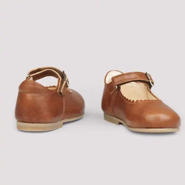 2023 Cute Fancy Soft Genuine Leather Children Buckle Strap Princess Hard Sole Dress Shoes