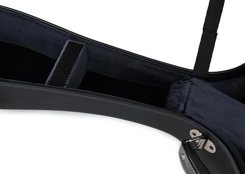 PVC Matte Black Leather Fiberglass Guitar Hard Case With Backpack Straps