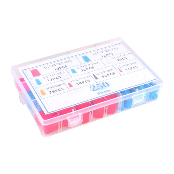 250pcs High Temperature Silicone Rubber Stoppers 9 Sizes Tapered Plug and Cone Plugs Durable Rubber Products Moulding Service