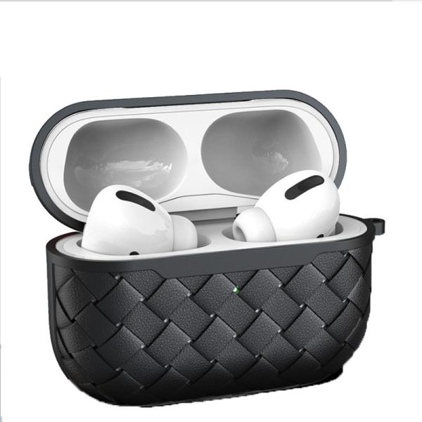 Breathable Braided Pattern Leather Earphone Protective Case For Air Pro 3