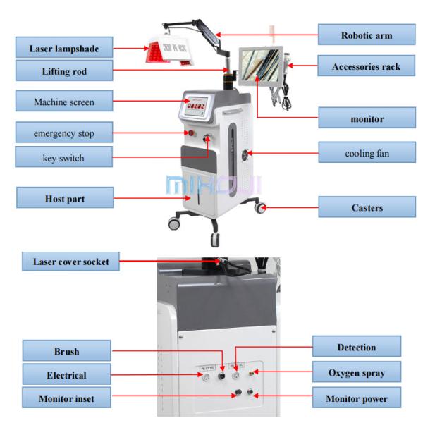 5 In 1 PDT LED Light Laser Hair Growth Machine With 650nm Laser Wave